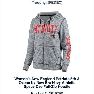 Women's New England Patriots Navy Athletic Space Dye Full-Zip Hoodie - XS